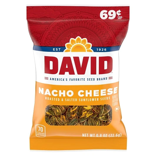 David Sunflower Seeds Nacho Cheese 36/.8oz