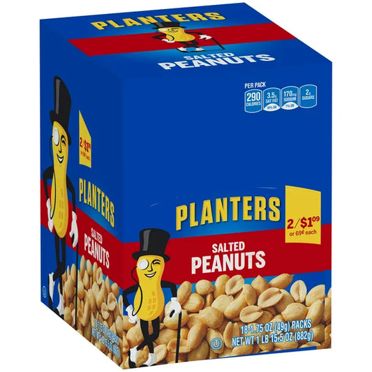 Planters Salted Peanuts 18/1.75oz