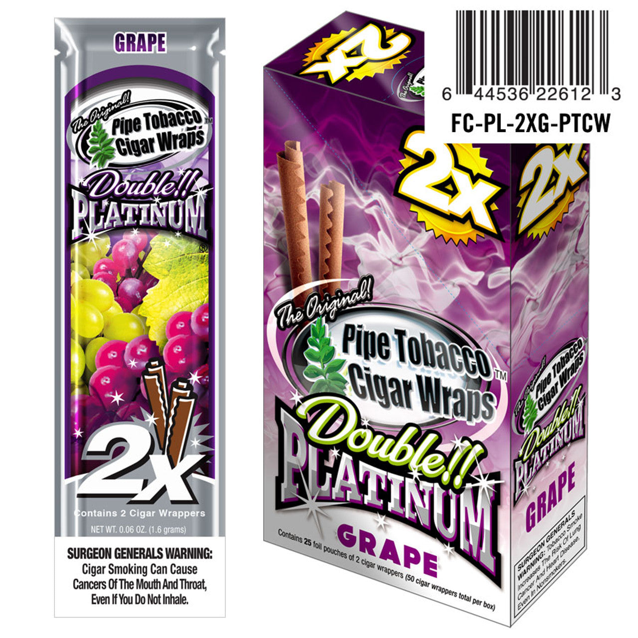 Double Platinum Grape 25 packs of 2ct. **TAX INCLUDED IN PRICE**