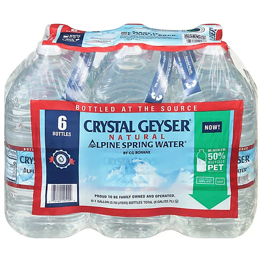 Crystal Geyser Alpine Spring Water 6/1 Gallon