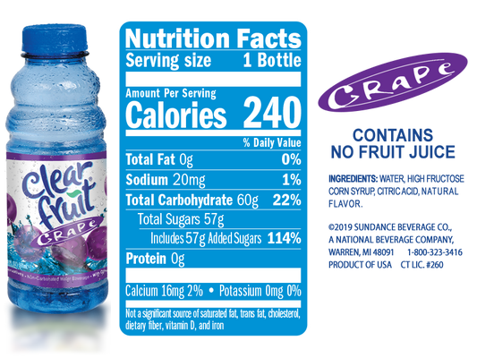 Clear Fruit Water Grape 12/20oz