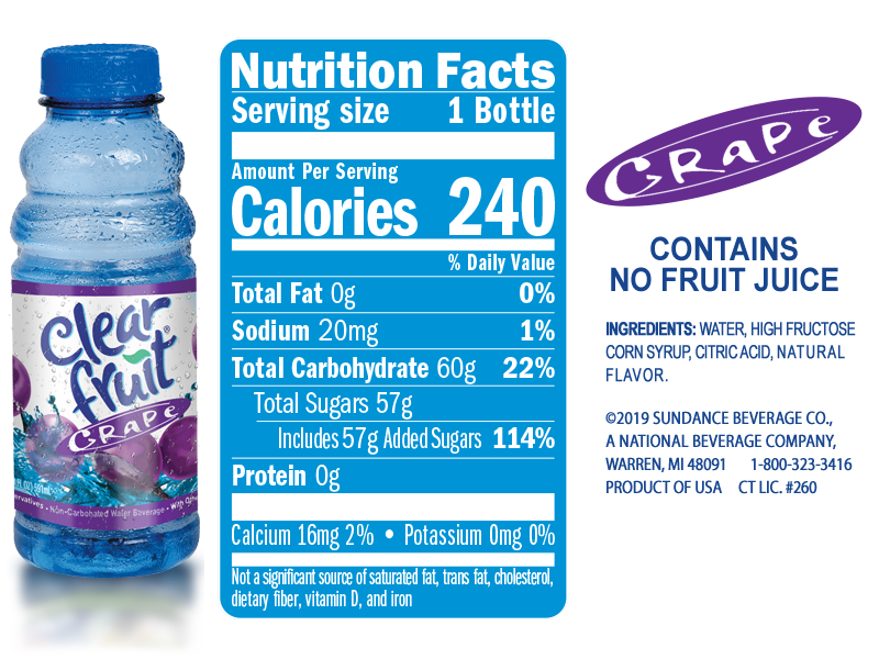 Clear Fruit Water Grape 12/20oz